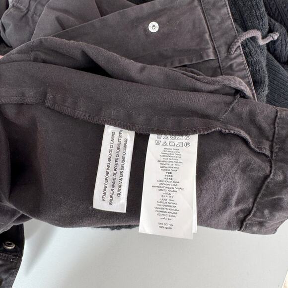 Michael Kors Embellished Washed Canvas Military Parka Black Size XS - Picture 8 of 9